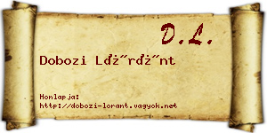 Dobozi Lóránt névjegykártya